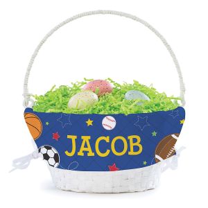 Personalized Sports Easter Basket with Liner