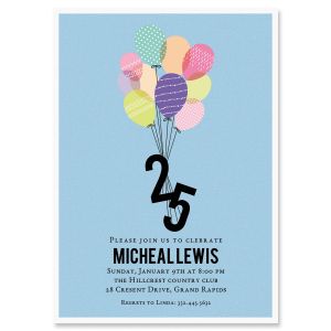 25 in Flight Milestone Personalized Invitation - Light Weight Stock