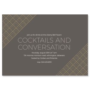 Brilliant Triangle Scallop Personalized Invitation - Heavy Weight Stock