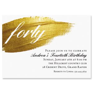 Brushed Elegance Milestone Personalized Invitation - Light Weight Stock