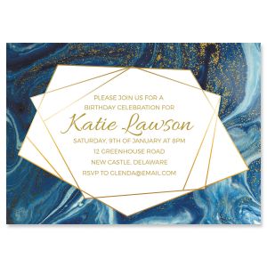 Modern Marble Indulgence Personalized Invitation - Heavy Weight Stock