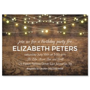 Rustic Lights Personalized Invitation - Light Weight Stock