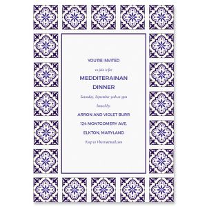 Styled Mediterranean Personalized Invitation - Light Weight Stock