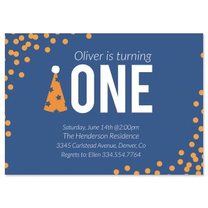 Party Hat Birthday Personalized Invitation - Light Weight Stock 