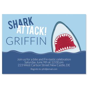 Shark Attack Birthday Personalized Invitations