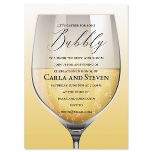 Glass of Bubbly Personalized Invitations