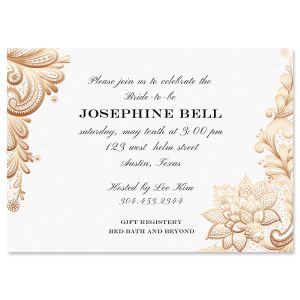 Gold Lace Personalized Invitations 