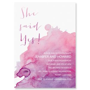 She said yes Watercolor Personalized Invitations - Light Stock