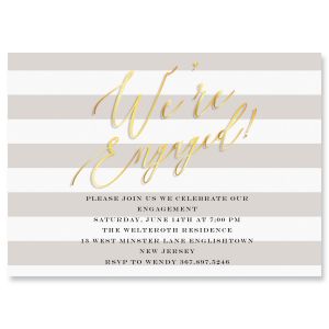 We're Engaged Personalized Invitation - Light Stock