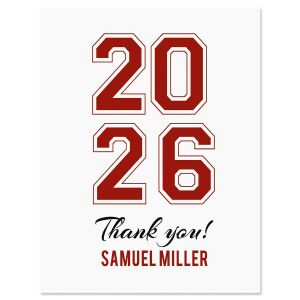 Collegiate Personalized Thank You Cards - Light Stock