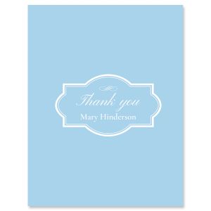 Light Blue Personalized Thank You Cards - Light Stock