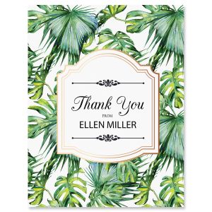 Palm & Gold Personalized Thank You Cards - Light Stock