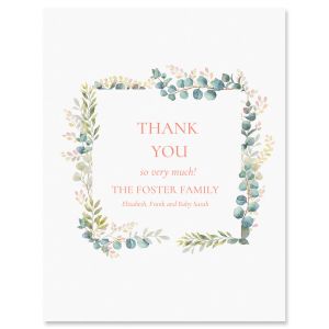 Floral Frame Personalized Thank You Cards 