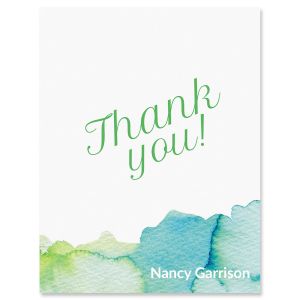 Watercolor Personalized Thank You Cards - Light Stock