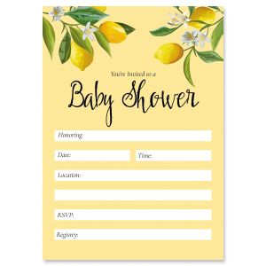 Lemons Baby Shower Fill In The Blank Invitations