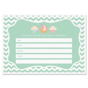 Cupcake Birthday Fill In The Blank Invitations