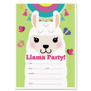 Llama Birthday Fill In The Blank Invitations