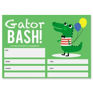 Gator Birthday Fill In The Blank Invitations