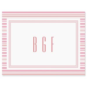 Stripes Personalized Note Cards - Pink