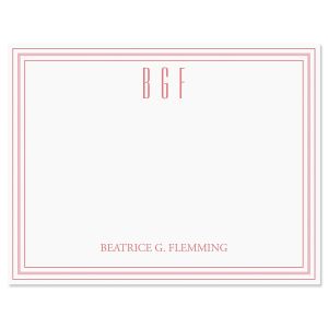 Stripes Personalized Correspondence Cards - Pink