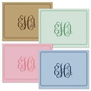 Solid Monogram Note Cards