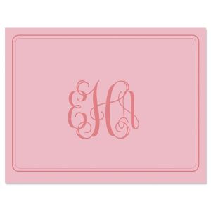 Solid Personalized Note Cards - Pink