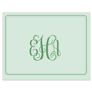 Solid Personalized Note Cards - Green