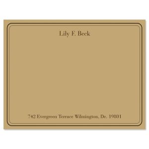 Solid Personalized Correspondence Cards - Brown