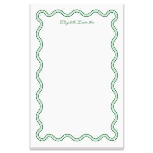 Scalloped Personalized Notepads - Green
