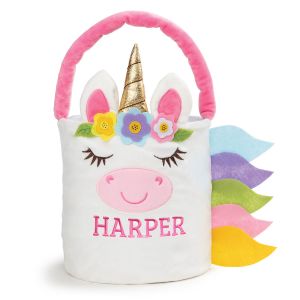 Personalized Plush Unicorn Easter Basket