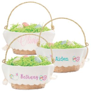 Easter Basket with Personalized Scalloped Liner