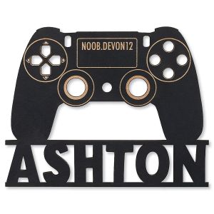 Black Gaming Controller Personalized Wood Plaque