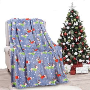 Christmas Dog Plush Throw