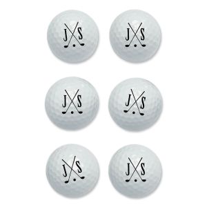 Personalized Golf Ball Set with Initial & Clubs