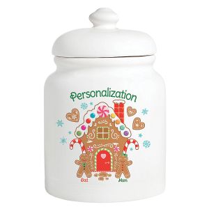 Gingerbread Personalized Cookie Jar - 2 Names