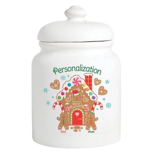 Gingerbread Personalized Cookie Jar - 3 Names