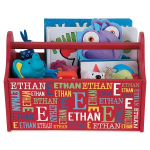 Red Personalized Initial and Name Toy Caddy