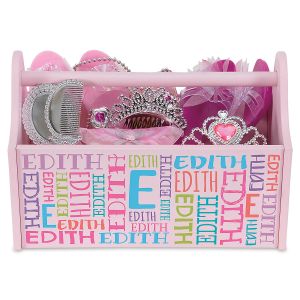 Pink Personalized Initial and Name Toy Caddy