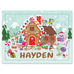 Gingerbread Christmas Wooden Personalized Puzzle