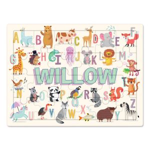 Animal Alphabet Personalized Wooden Puzzle