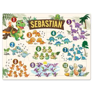 Dinosaur Count Wooden Personalized Puzzle