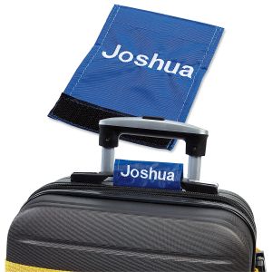 Personalized Luggage Handle Wrap - Blue