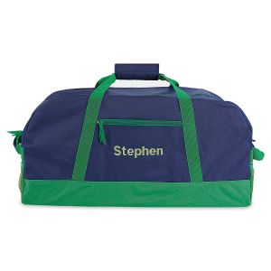 Navy and Green 23" Personalized Duffel Bag