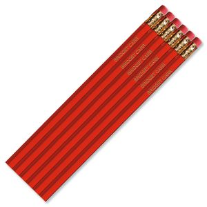 #2 Personalized Hardwood Pencils - Red