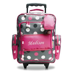 Grey Multi-Dots 18" Personalized Rolling Luggage