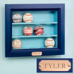 Personalized Wooden Baseball Display Case