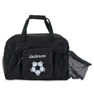 Black Personalized Soccer Sports Bag