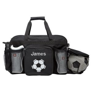 Black Personalized Soccer Sports Bag