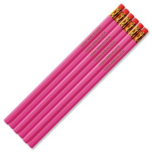 #2 Pink Personalized Hardwood Pencils
