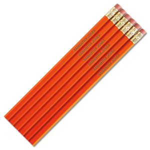 #2 Orange Personalized Hardwood Pencils